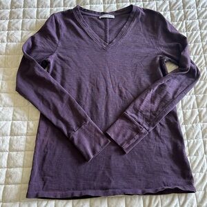 American Giant Deep Purple Long Sleeve V-Neck Tee